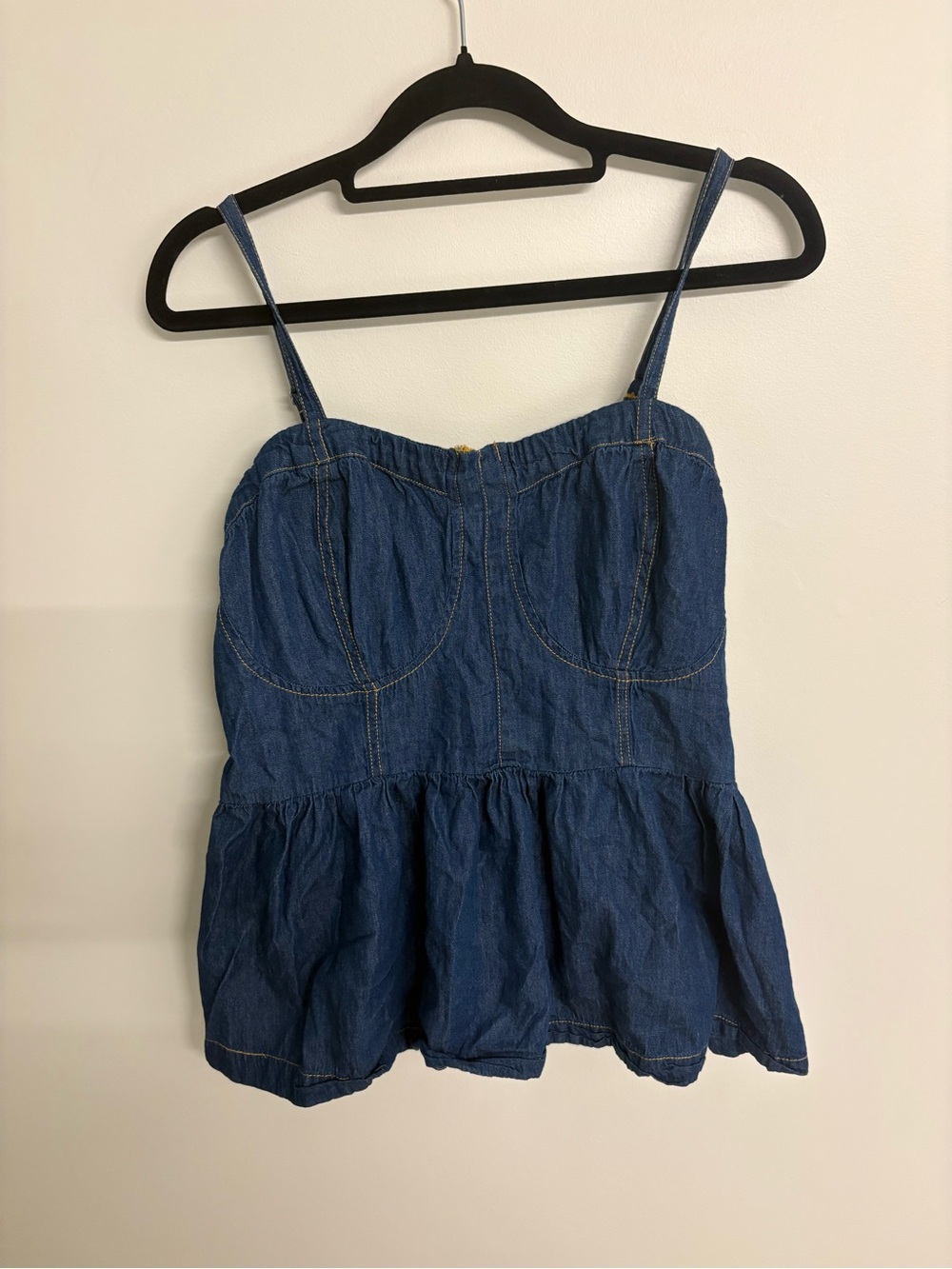 Women’s Blue Denim Spaghetti-Strap Dress